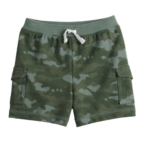 Toddler Boys Green Camo Cargo Shorts With Adjustable Drawstring - Picture 1 of 4